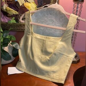 Zeynep Arcay 100% lambskin leather crop top. Soft, supple. Size S